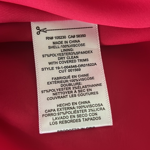 Equipment Bonnie Fuchsia Carmine Pink Cutout Long Sleeve Tunic Mini Dress - M - Picture 14 of 16